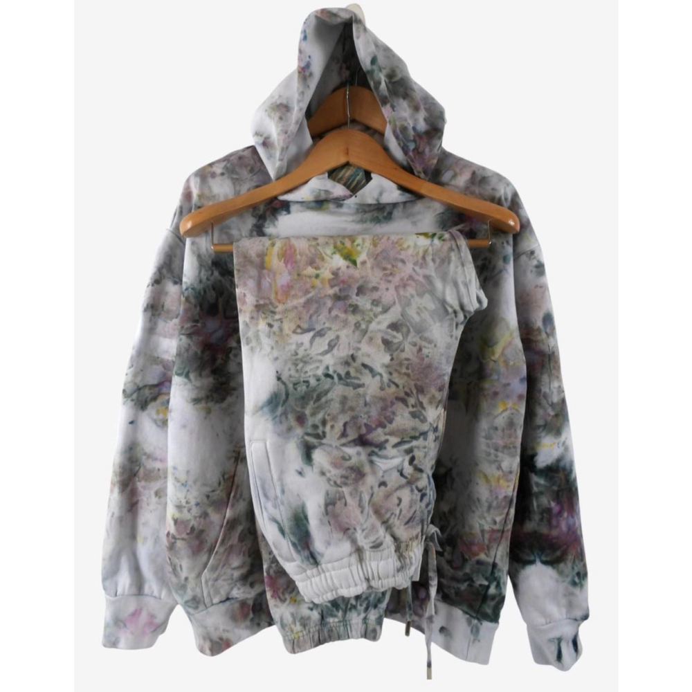 XL Ice-Dyed Hoodie & Jogger Set: Heavyweight Unisex Streetwear - Picture 4 of 10